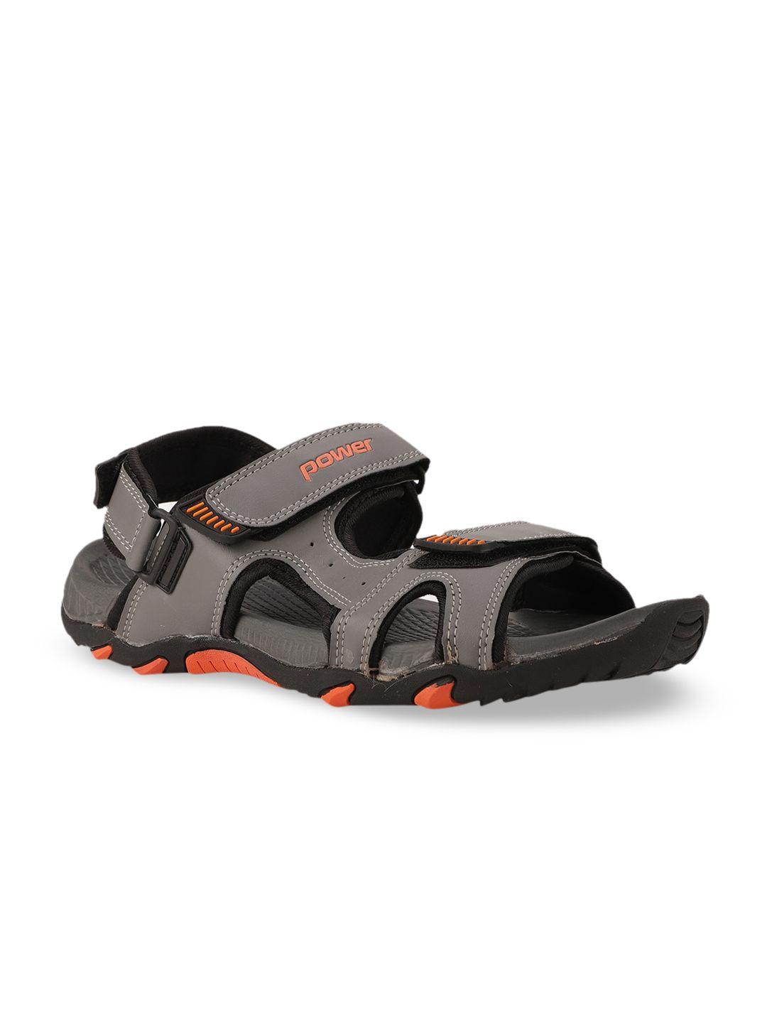 power men grey solid sandals