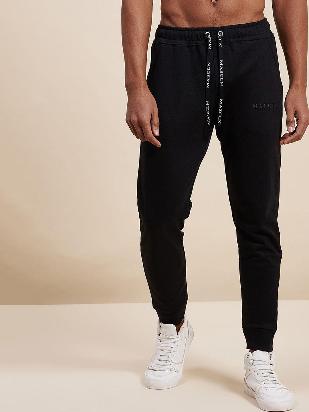 mascln sassafras men black solid joggers