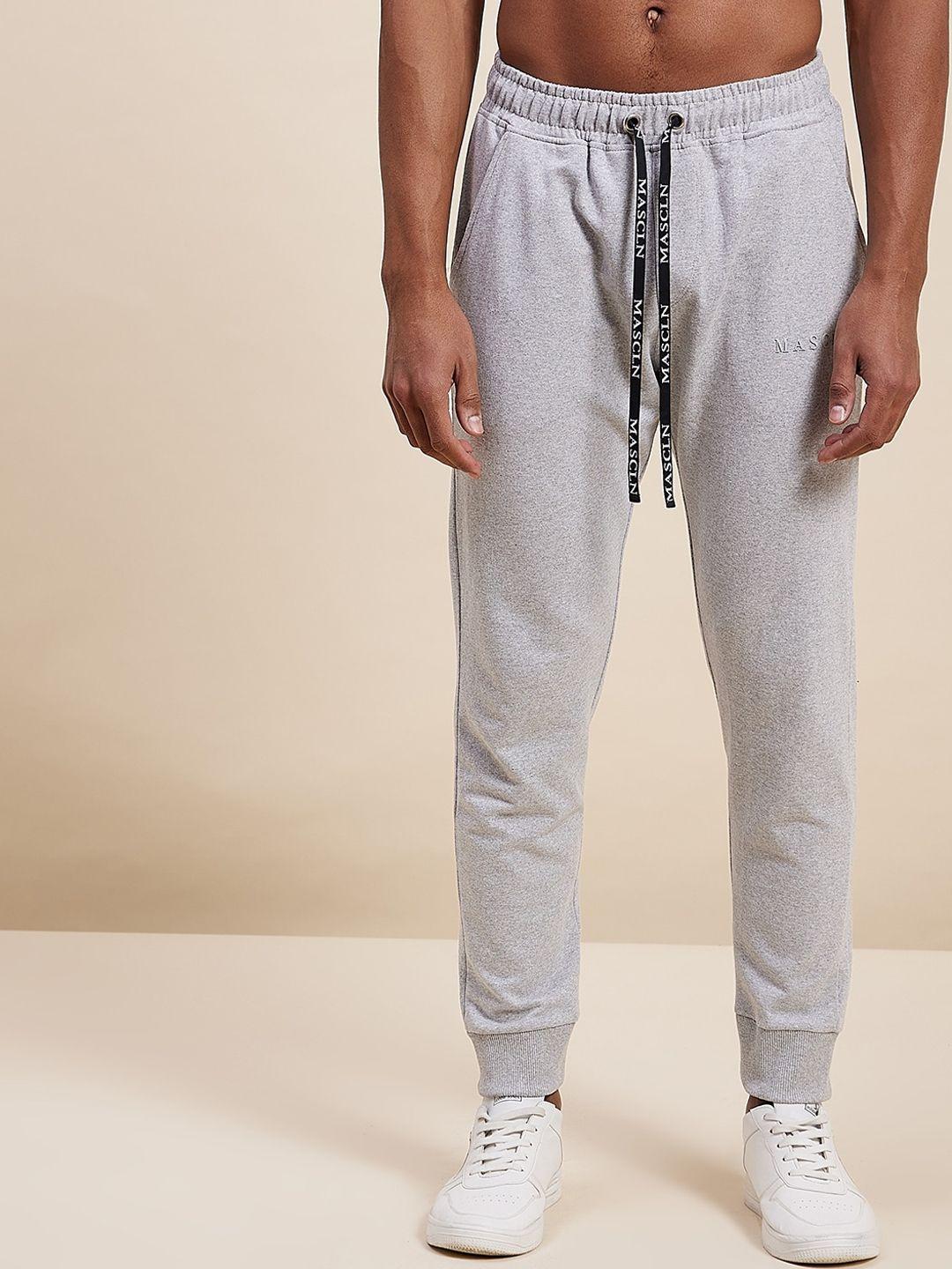 mascln sassafras men grey solid relaxed-fit joggers