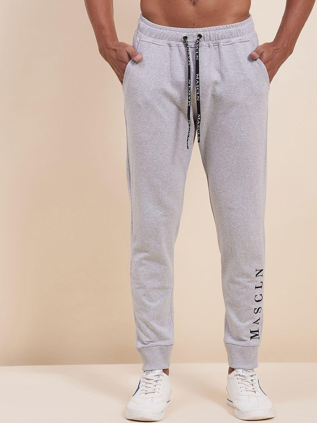 mascln sassafras men grey embroidered joggers