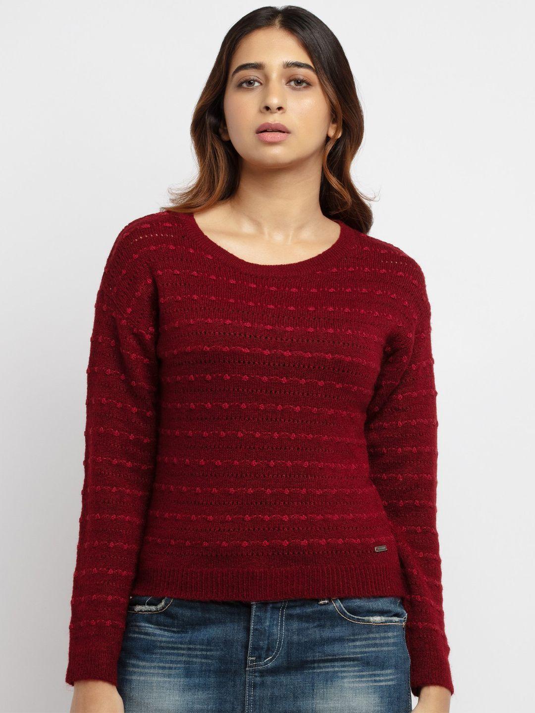 status quo women maroon pullover