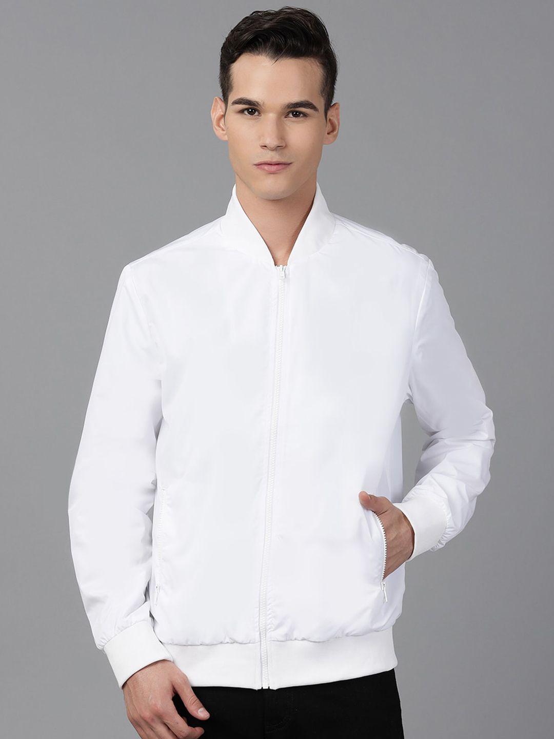 richlook men white insulator bomber jacket