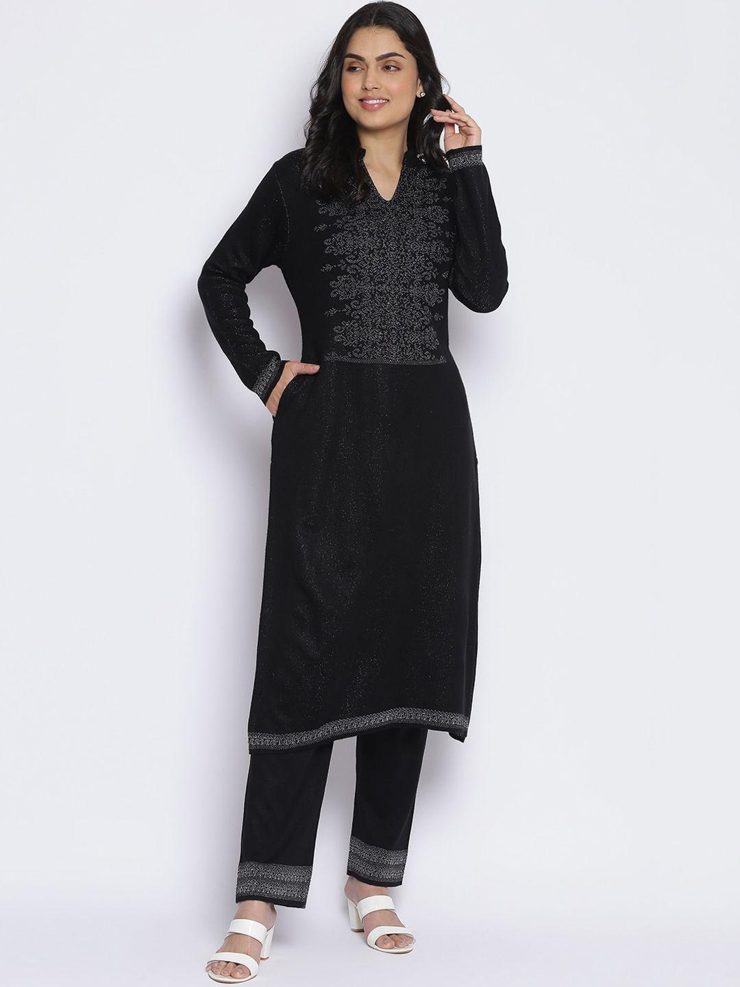 mikhad women black kurti with trousers