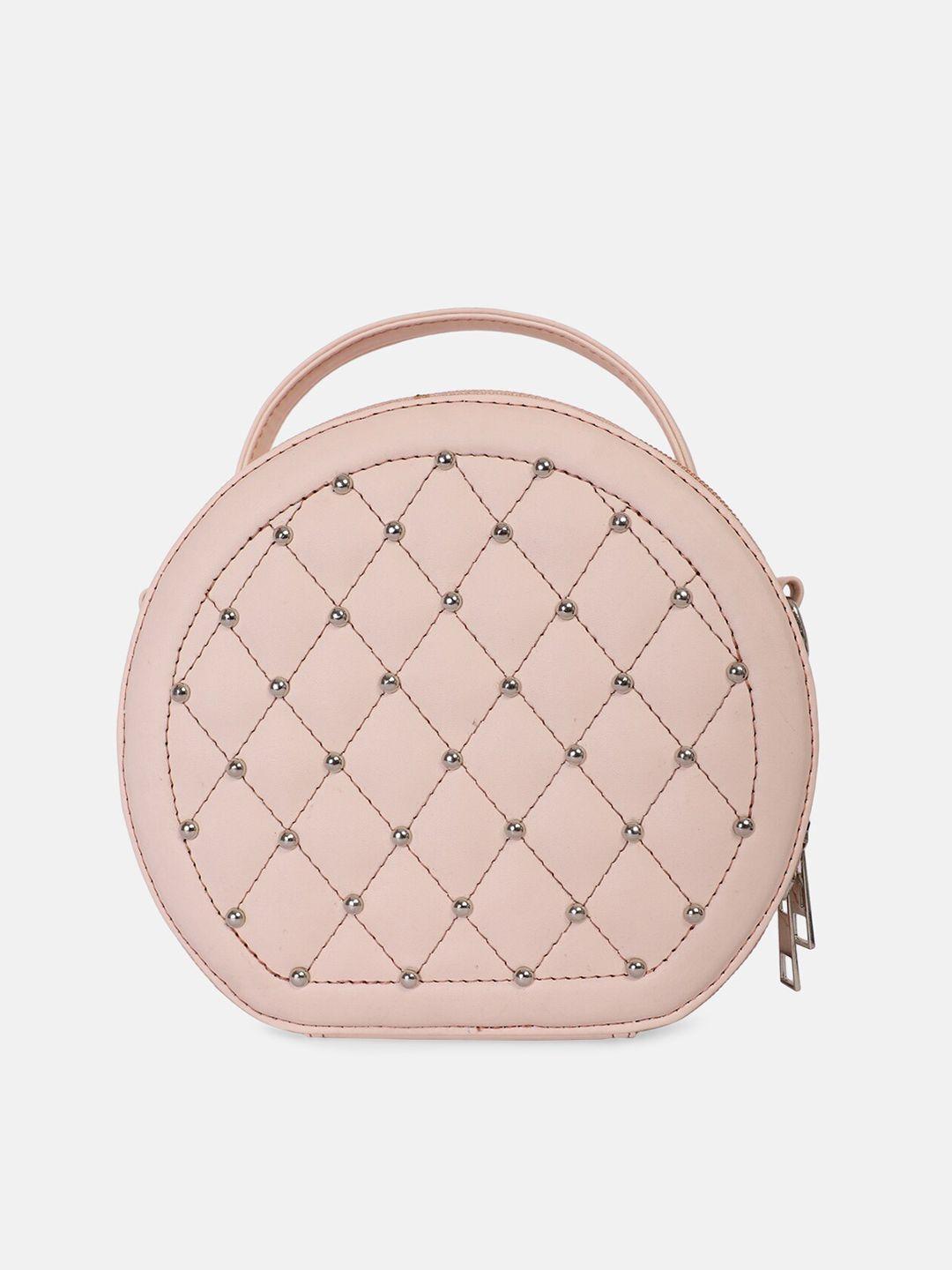 bagsy malone peach-coloured textured embellished handheld bag