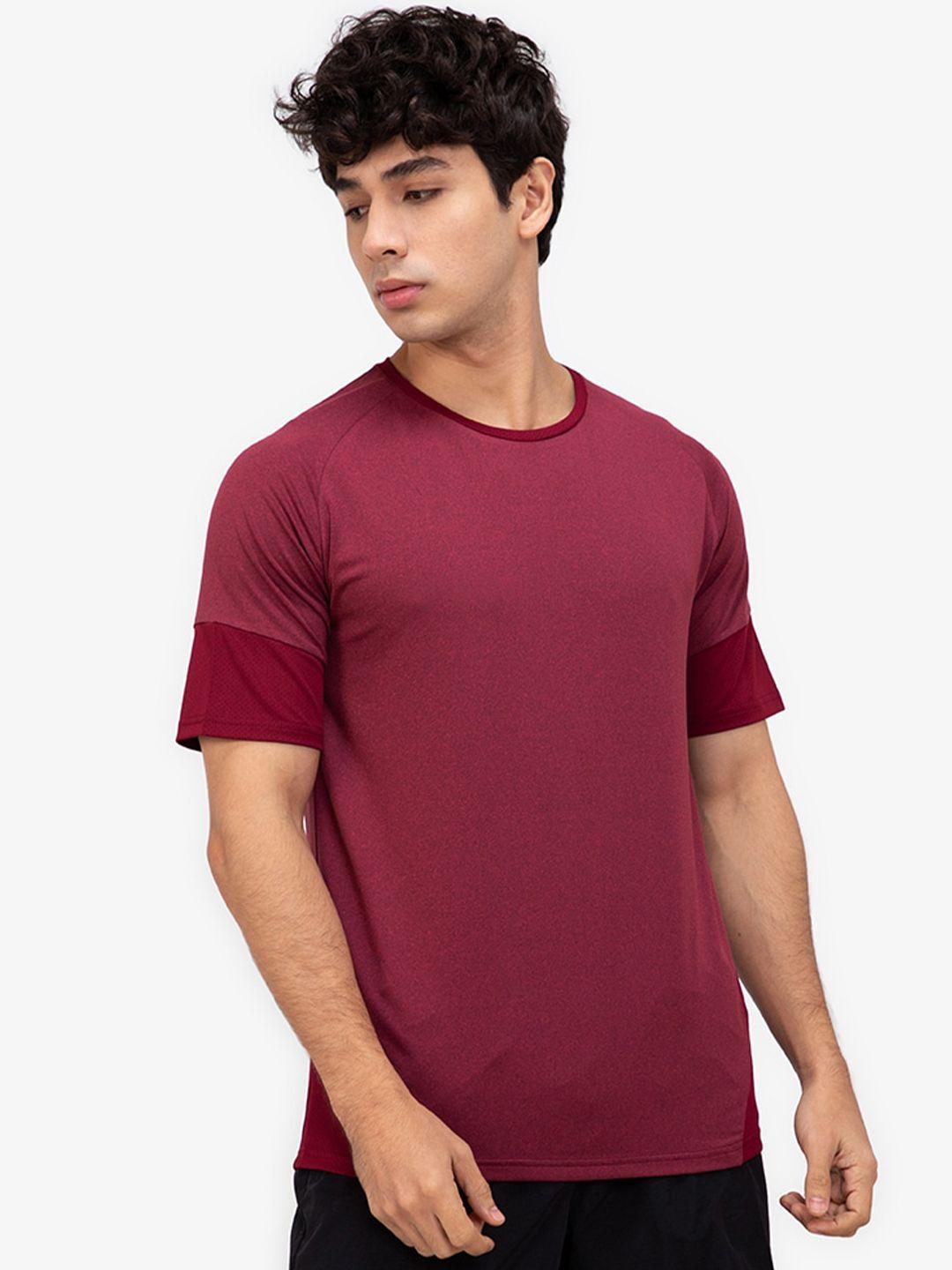 zalora active men red colourblocked t-shirt