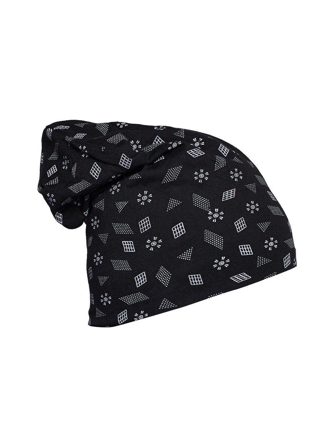 vimal jonney unisex black & white printed beanie