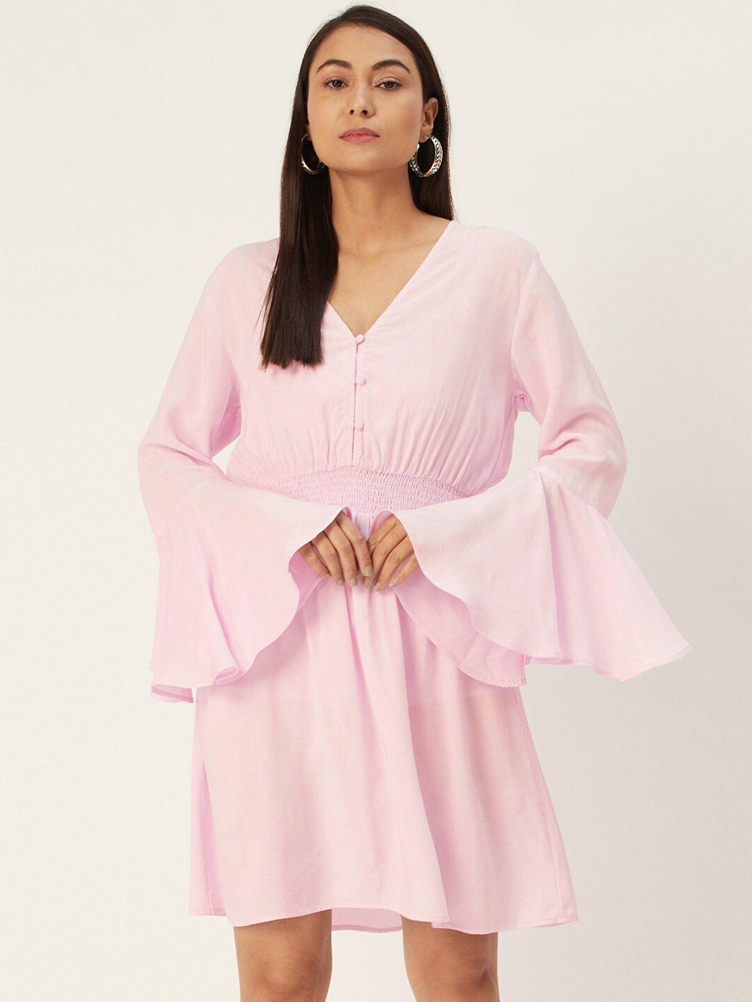 diva walk exclusive lavender bell sleeves crepe dress