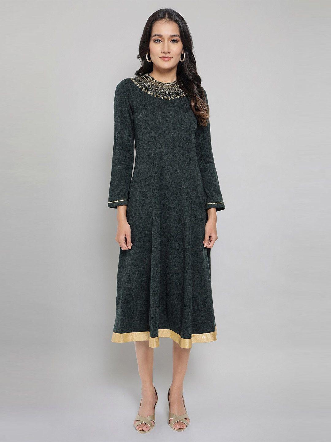 aurelia green a-line midi dress