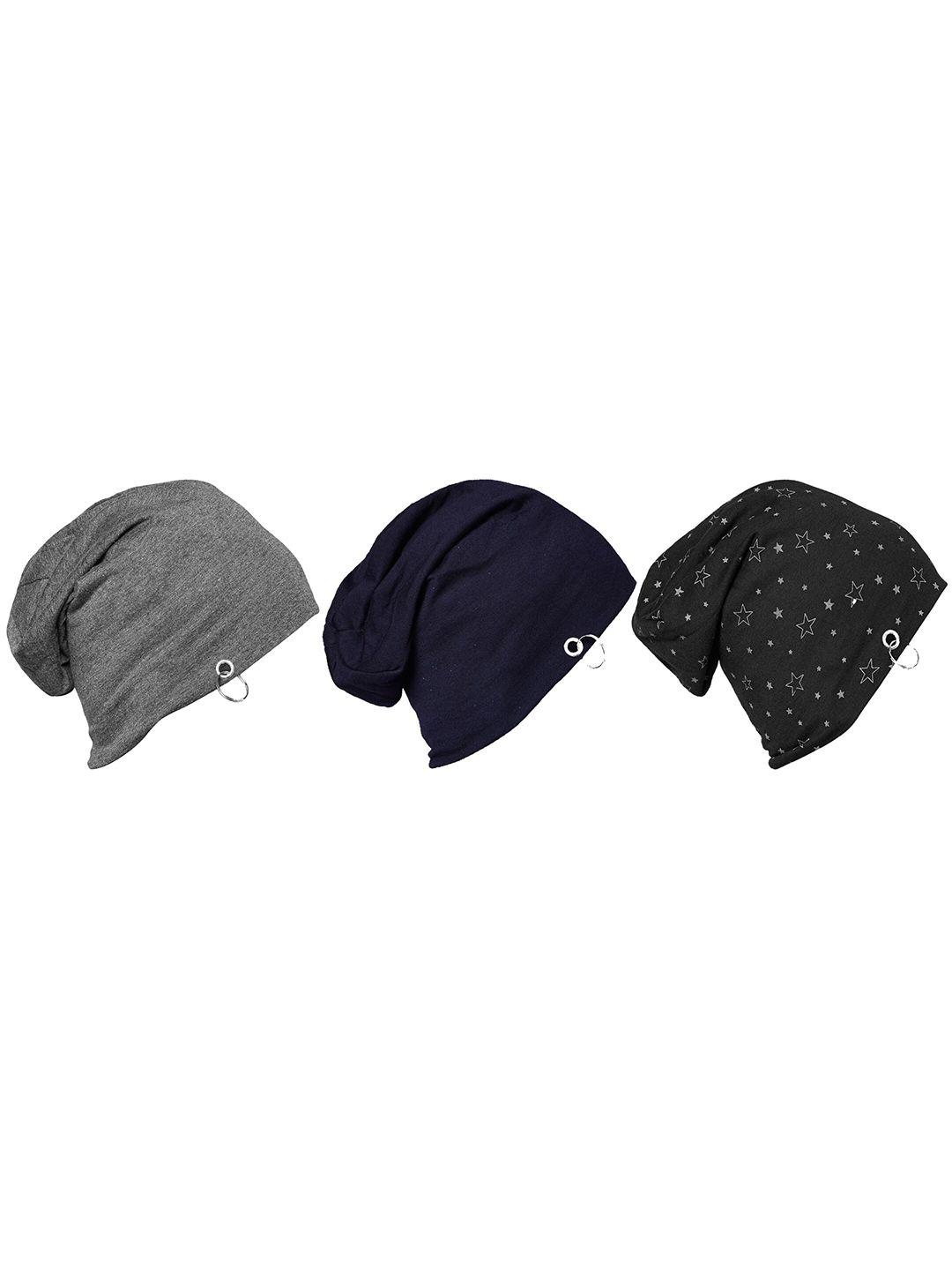 vimal jonney unisex set of 3 multicoloured beanie