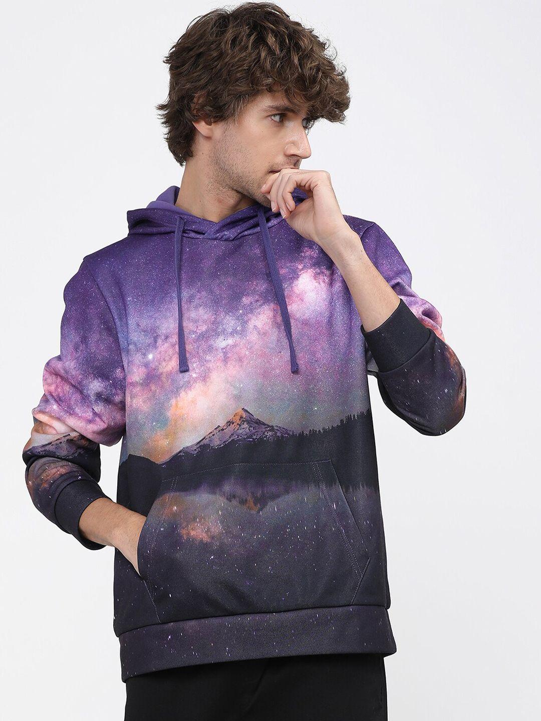 highlander men multicoloured printed hooded sweatshirt