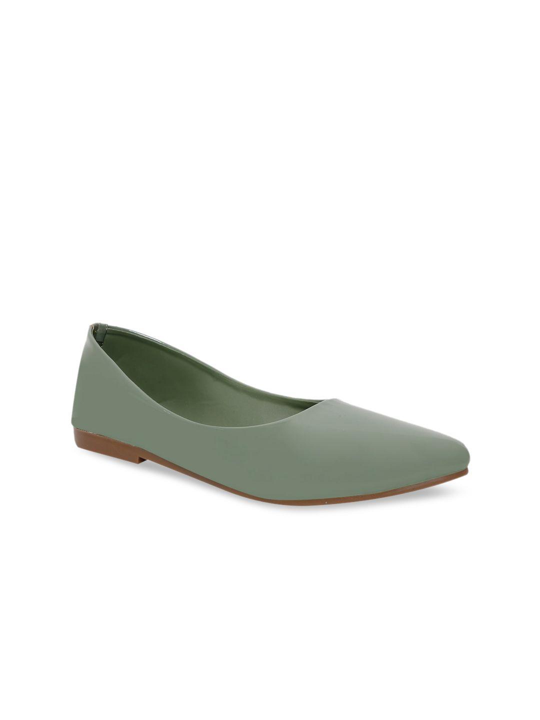 womens berry women green solid ballerinas flats