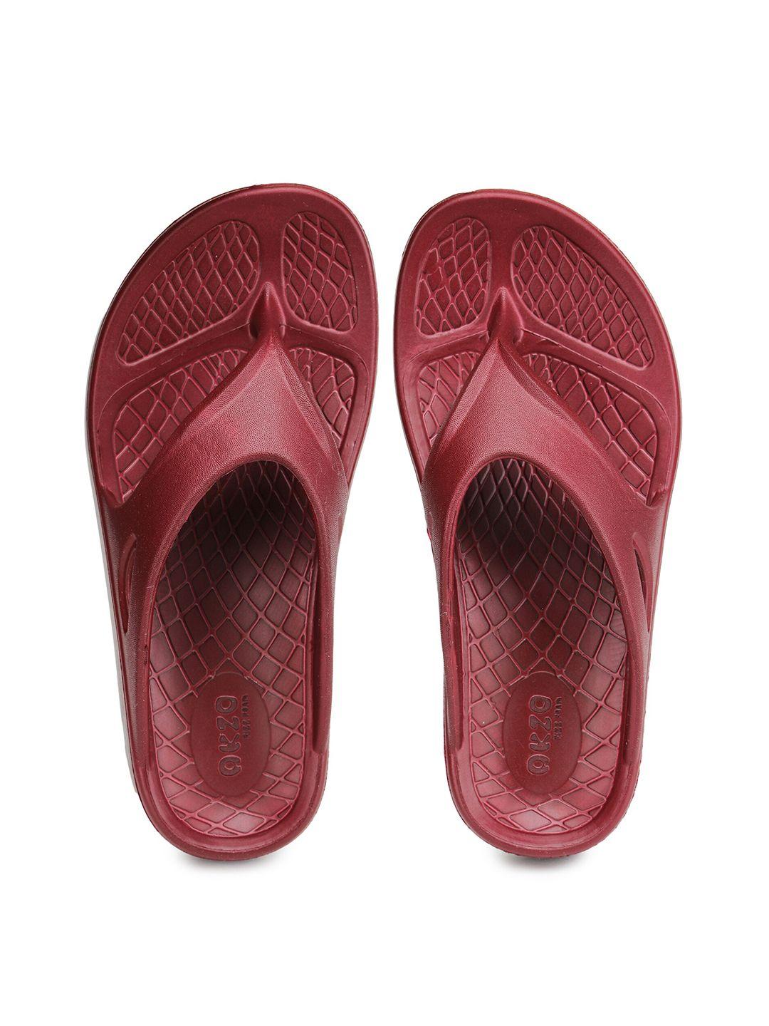 abros men maroon thong flip-flops