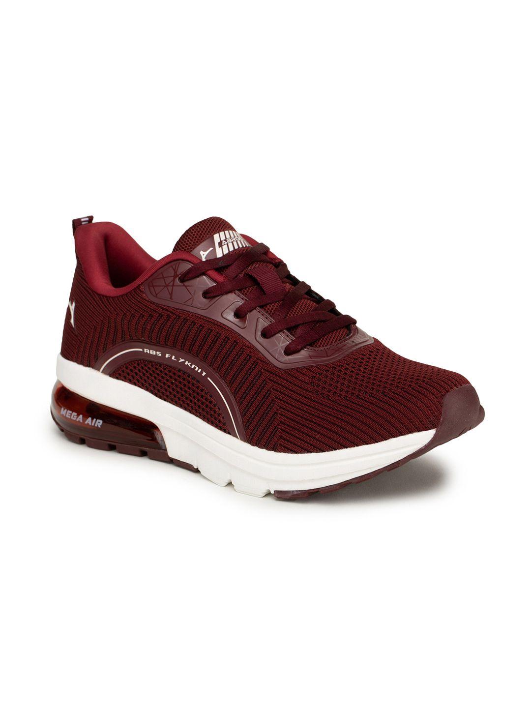 abros men maroon mesh running shoes