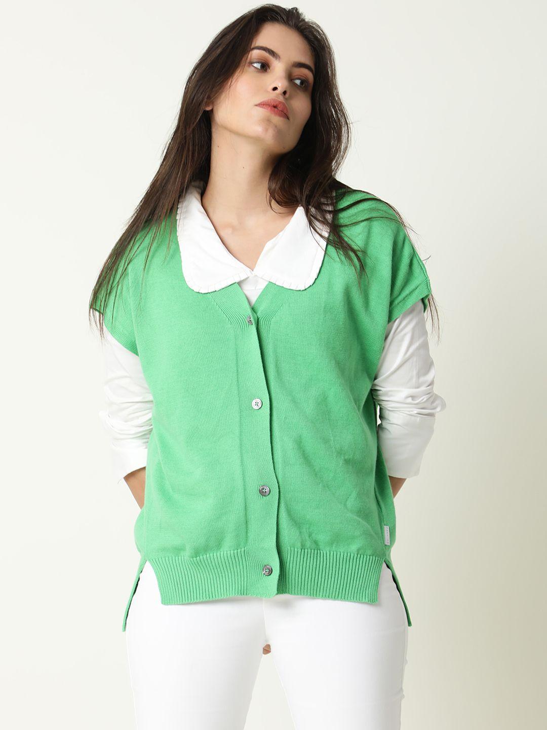 rareism women lime green cardigan