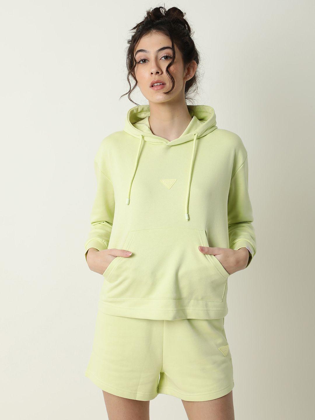 rareism women lime green hooded sweatshirt