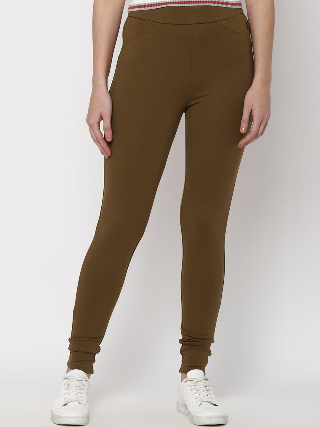 allen solly woman women brown joggers trousers