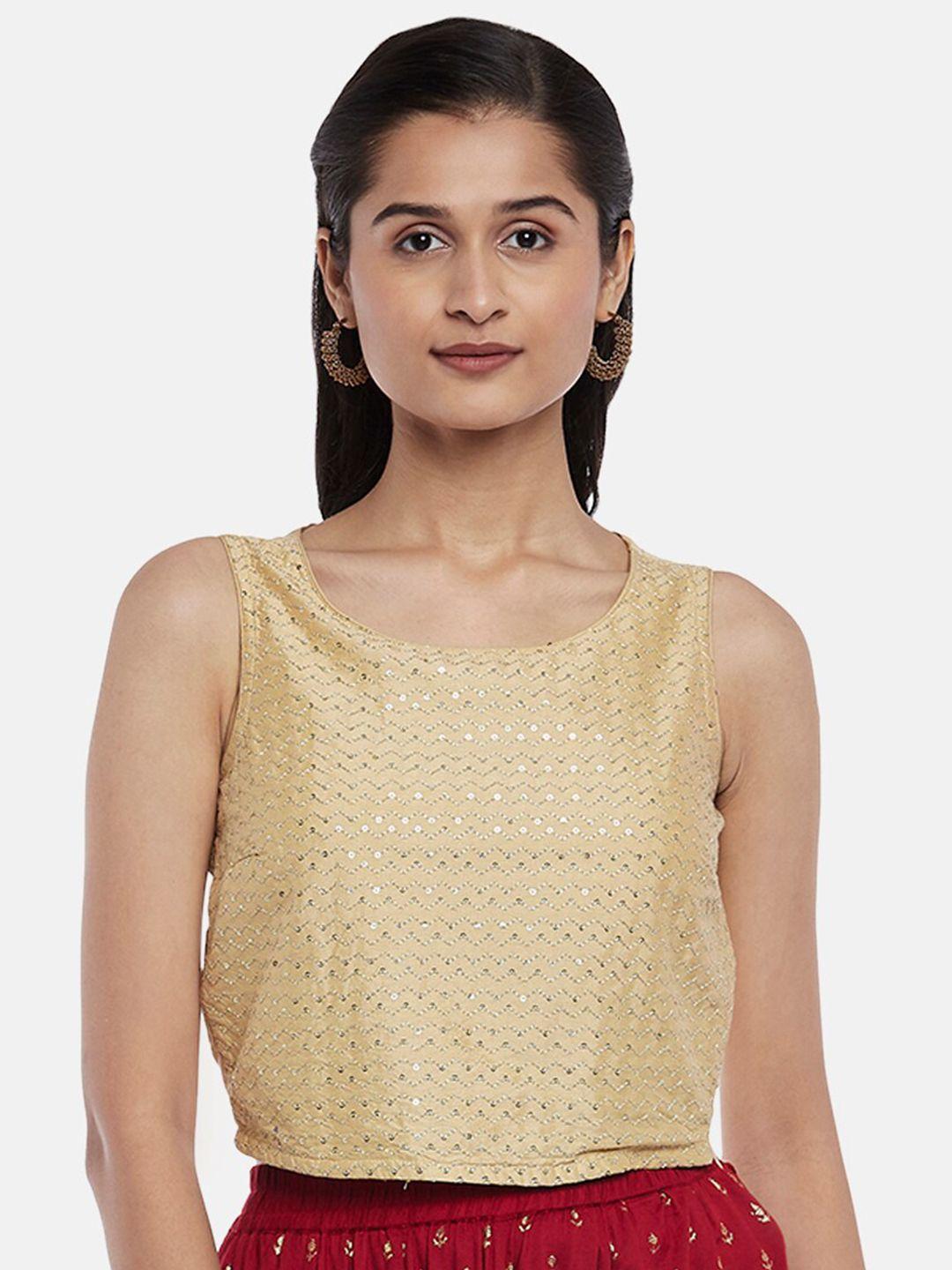 akkriti by pantaloons gold-toned embellished top