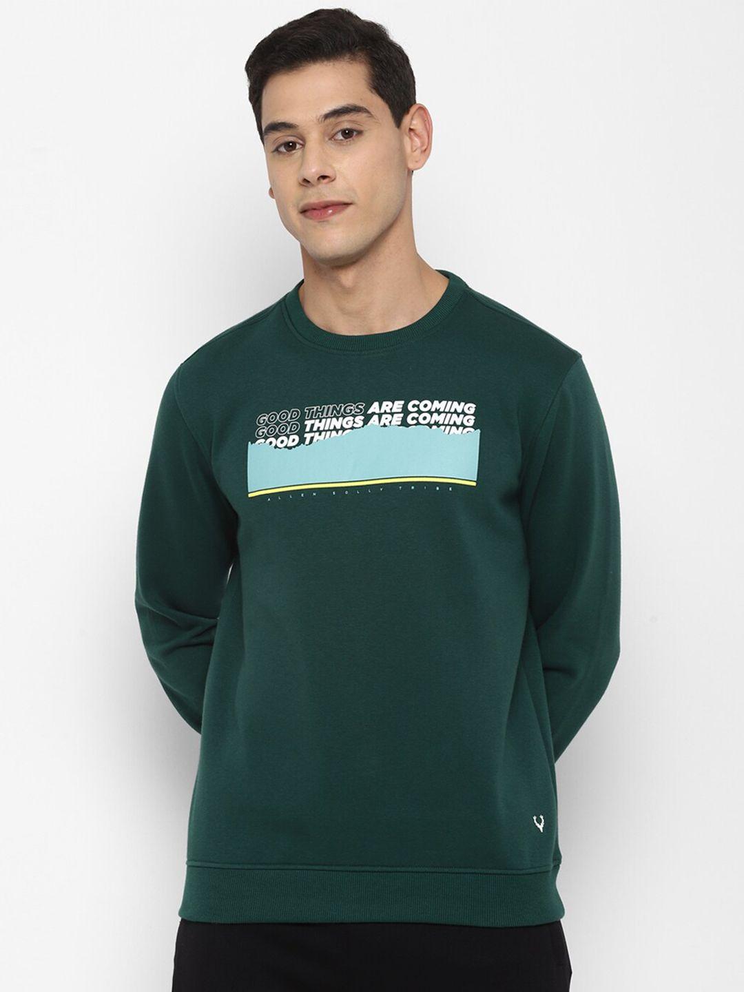 allen solly tribe men green printed sweatshirt