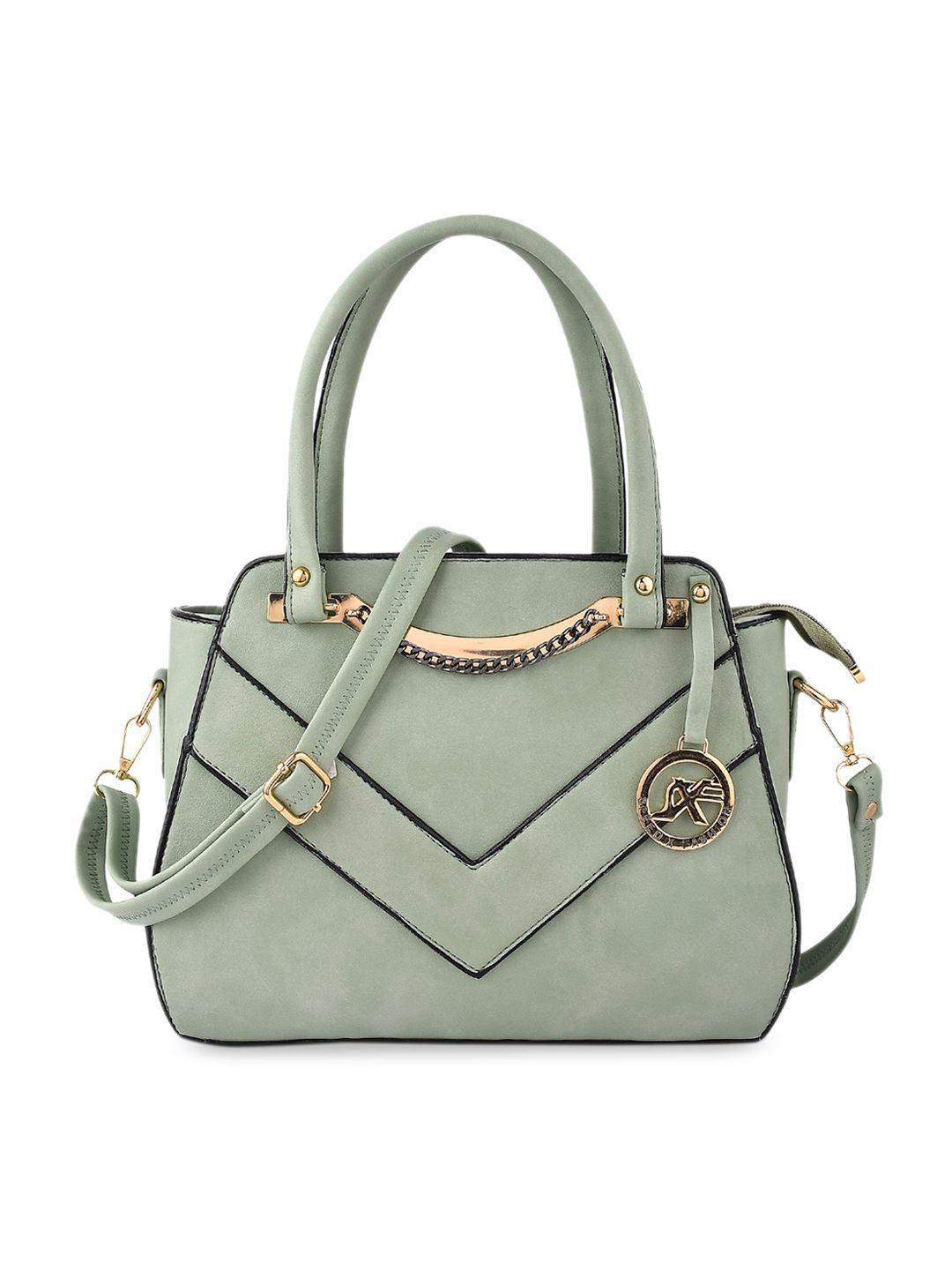 sxf speed x fashion green pu structured handheld bag