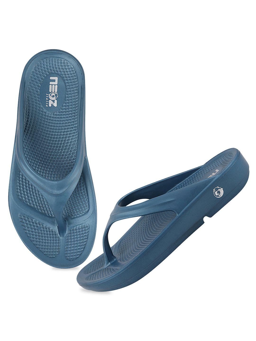 neoz women blue rubber thong flip-flops