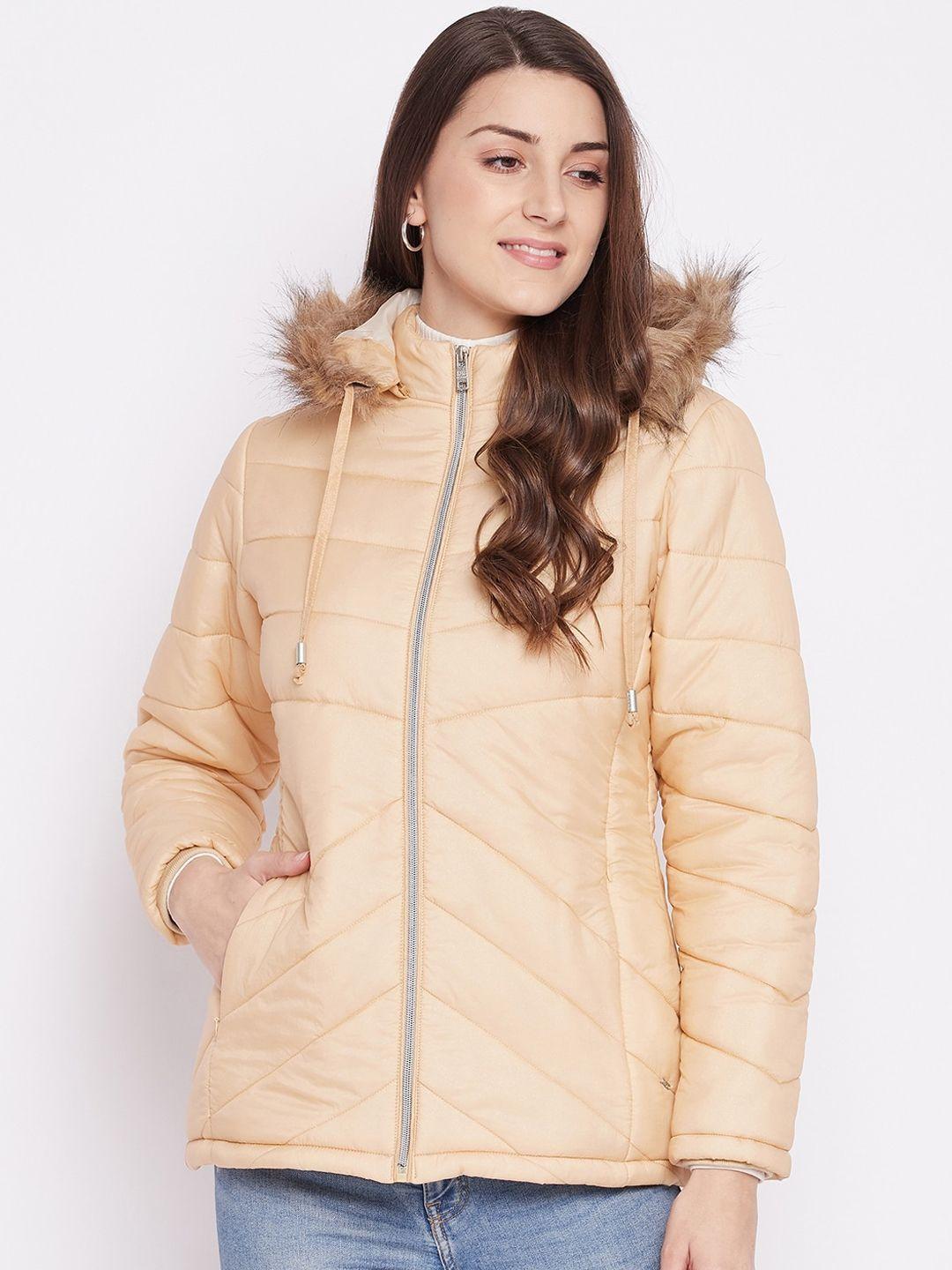 okane women beige lightweight parka jacket