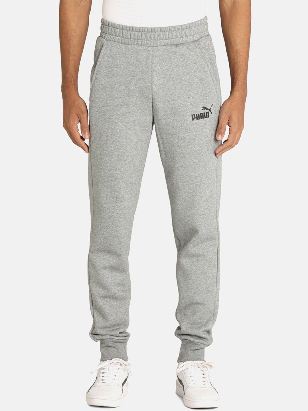 puma men grey slim fit knitted track pants