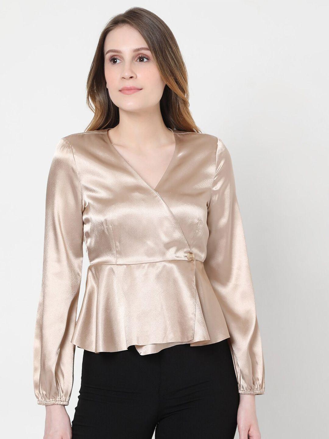 vero moda copper-toned wrap top