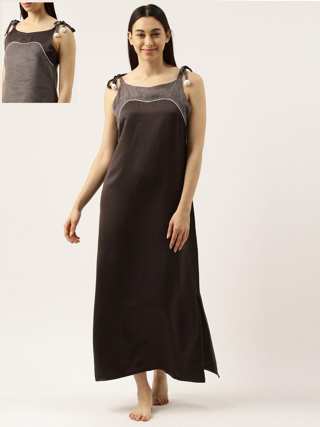 bannos swagger grey reversible maxi nightdress