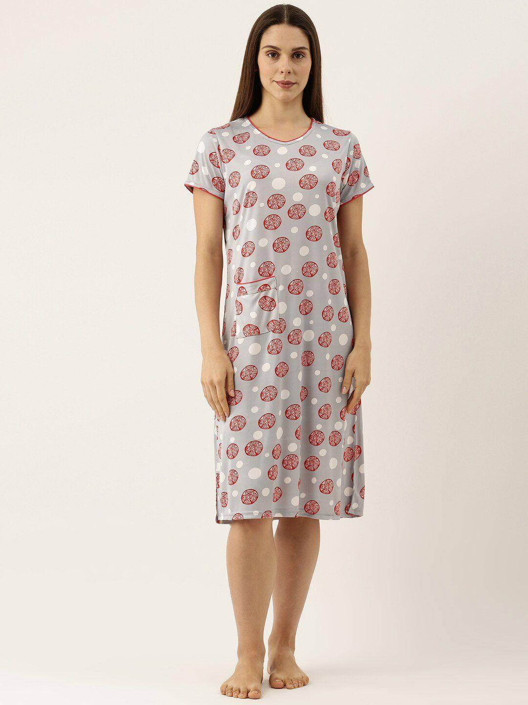 bannos swagger grey printed nightdress