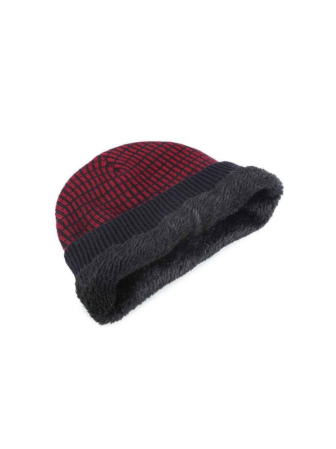 ellis men red & black beanie