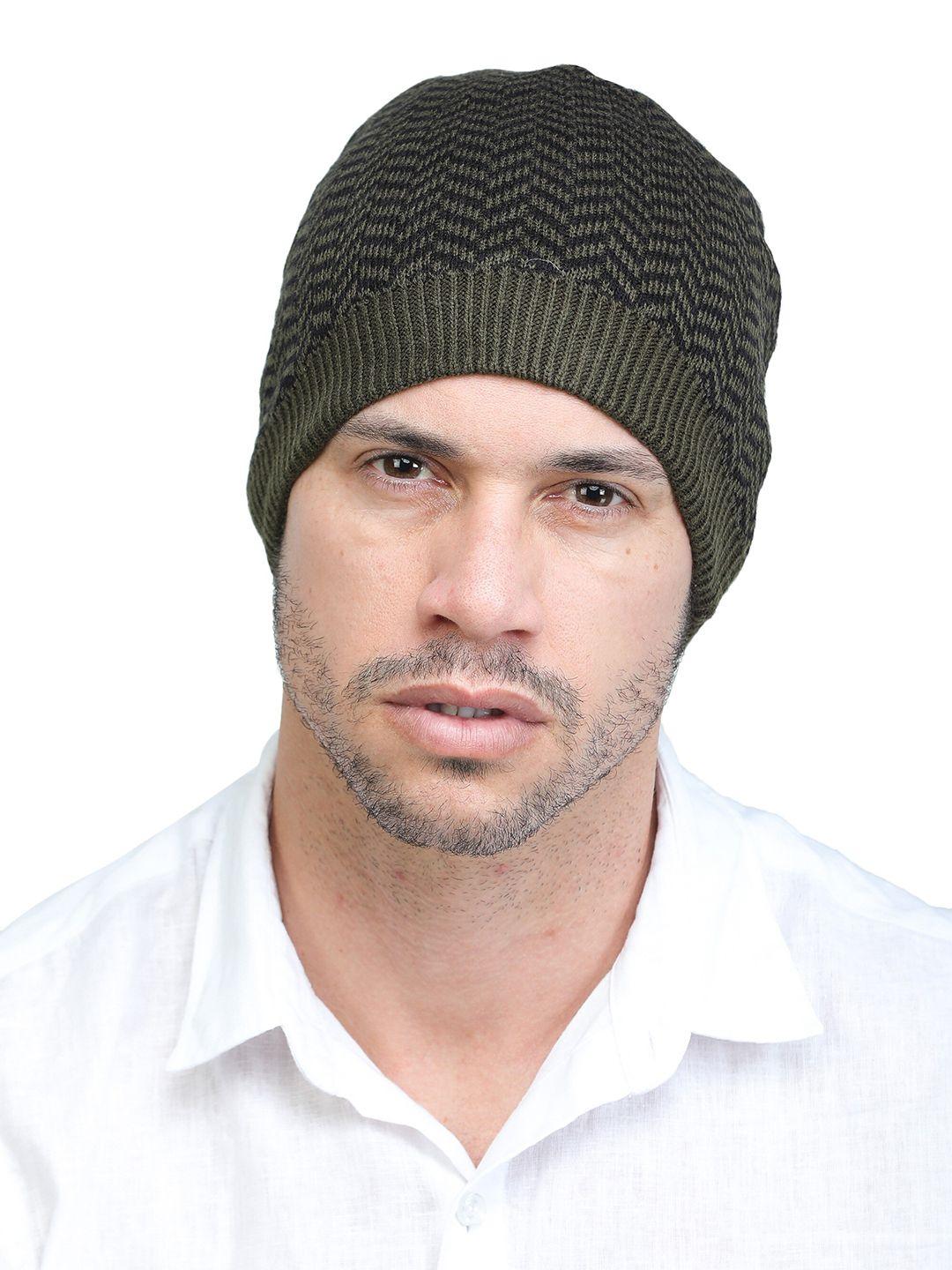 ellis men green & black beanie