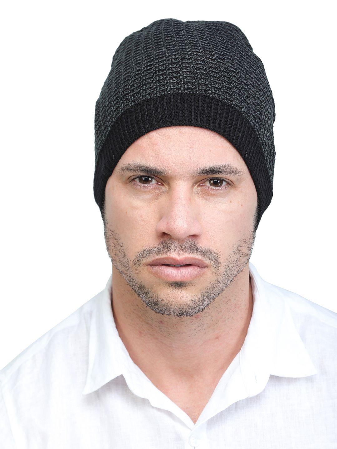 ellis men black & grey wool beanie