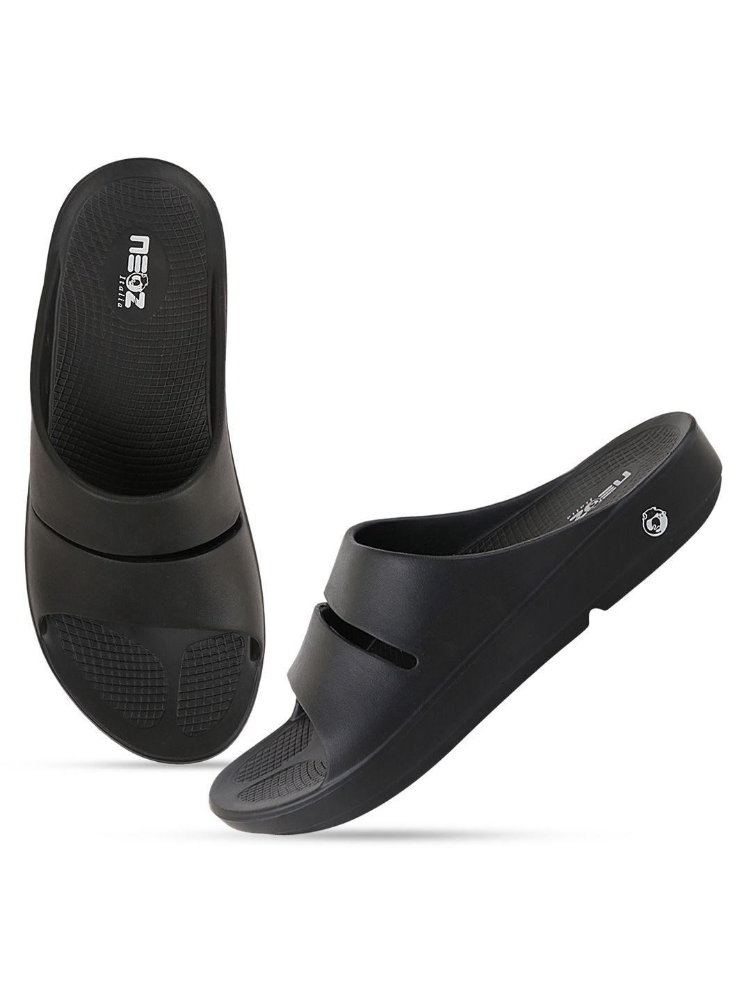 neoz men black rubber slip-on