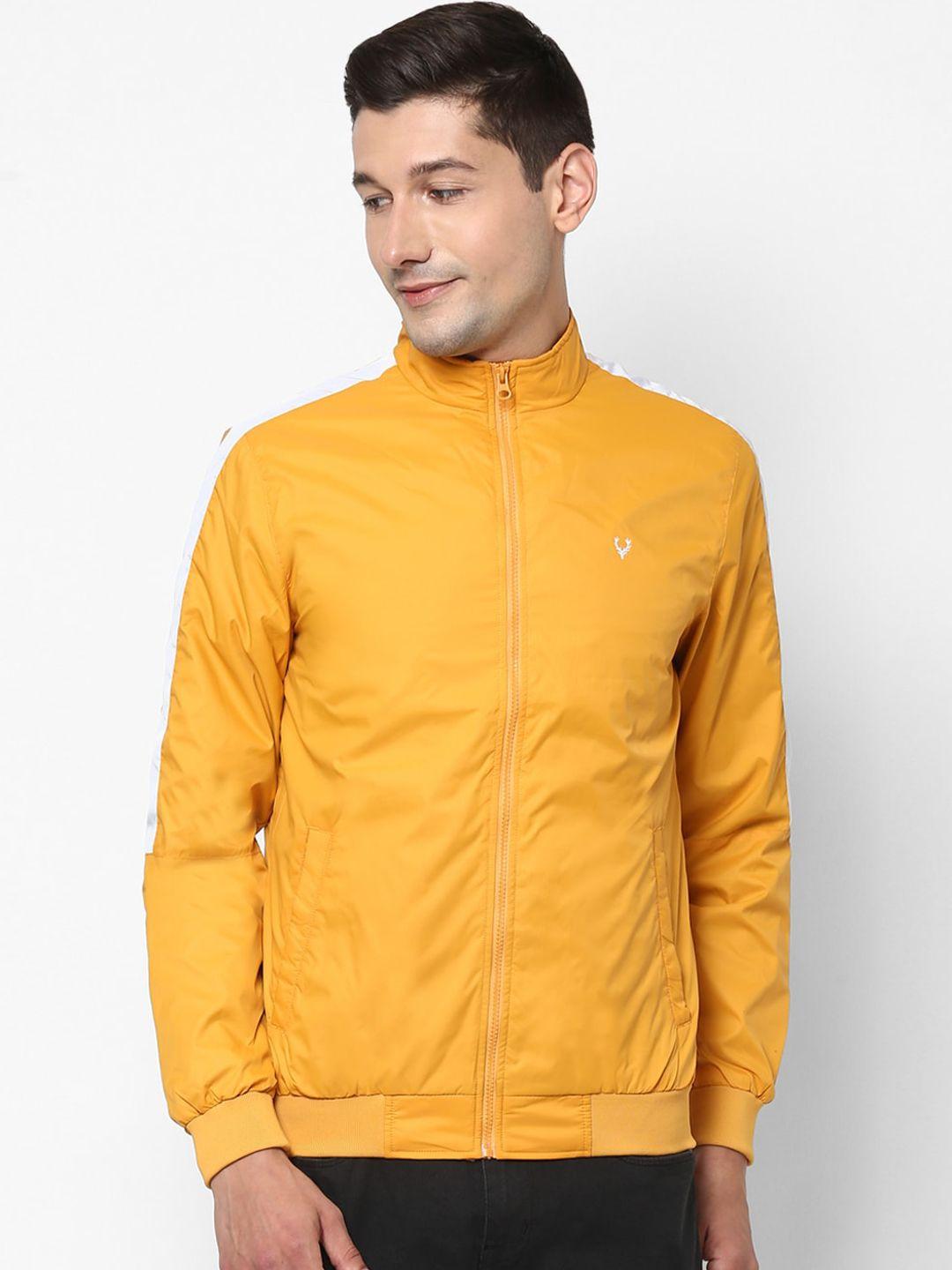 allen solly men yellow open front jacket