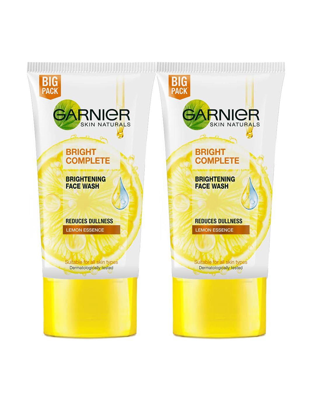 garnier pack of 2 white complete brightening face wash