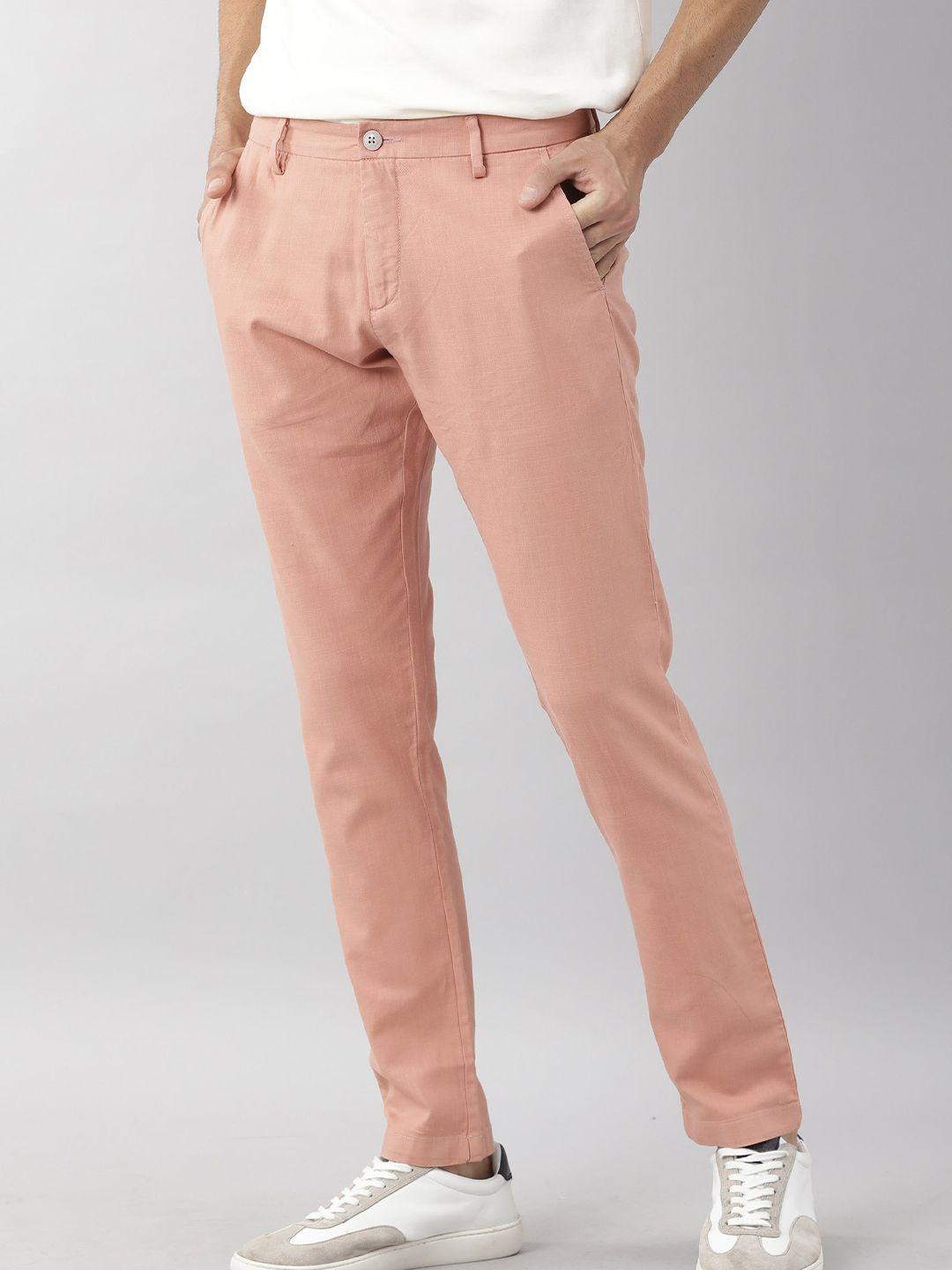 rare rabbit men pink slim fit chinos trousers