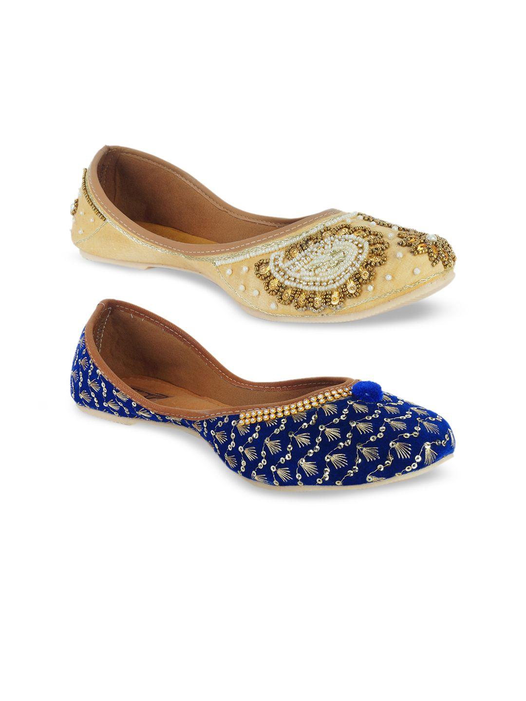 the desi dulhan women multicoloured embellished ballerinas flats