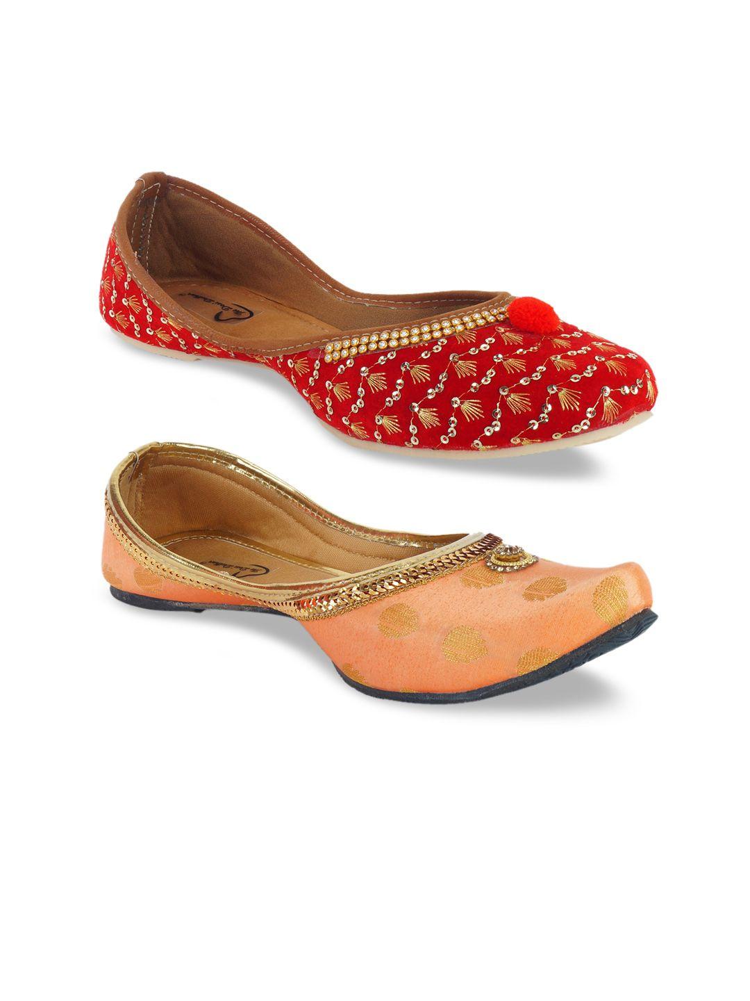 the desi dulhan women multicoloured mojaris flats