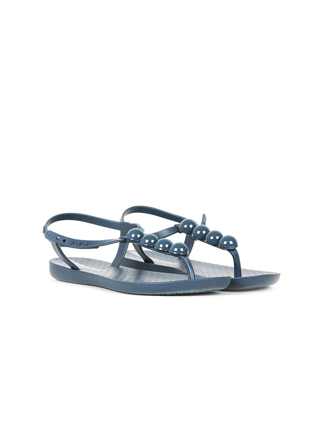 ipanema women blue t-strap flats