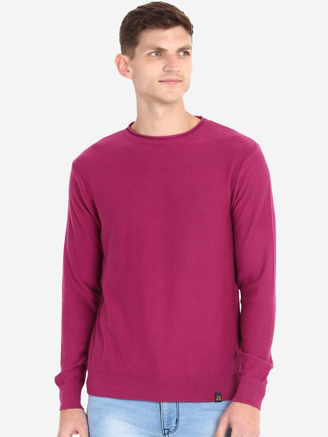 joe hazel men purple pure cotton pullover