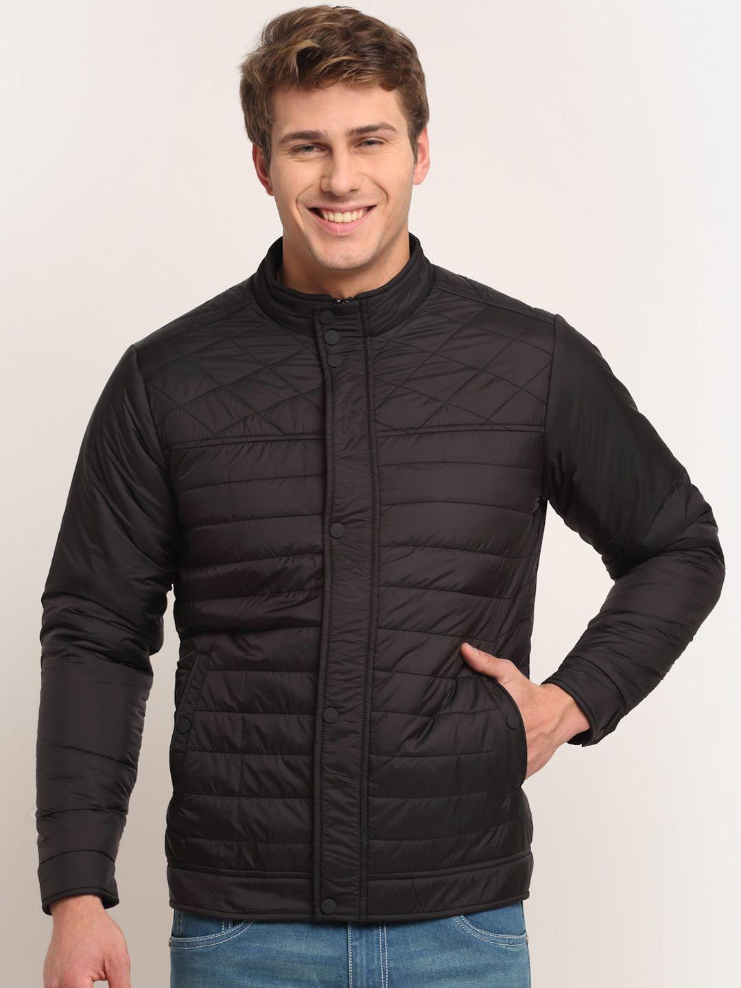 cantabil men black striped padded jacket