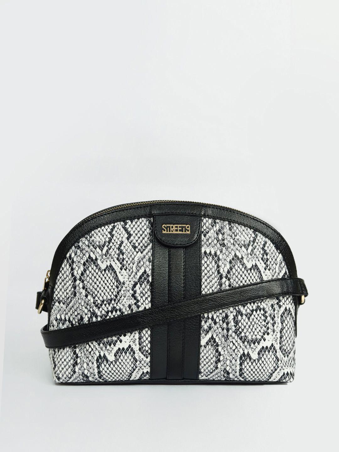 street 9 white animal textured pu swagger sling bag