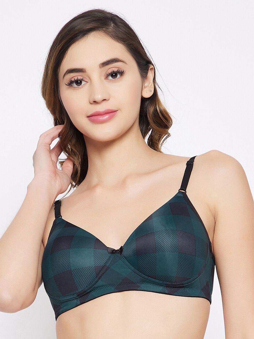 clovia green & purple bra lightly padded