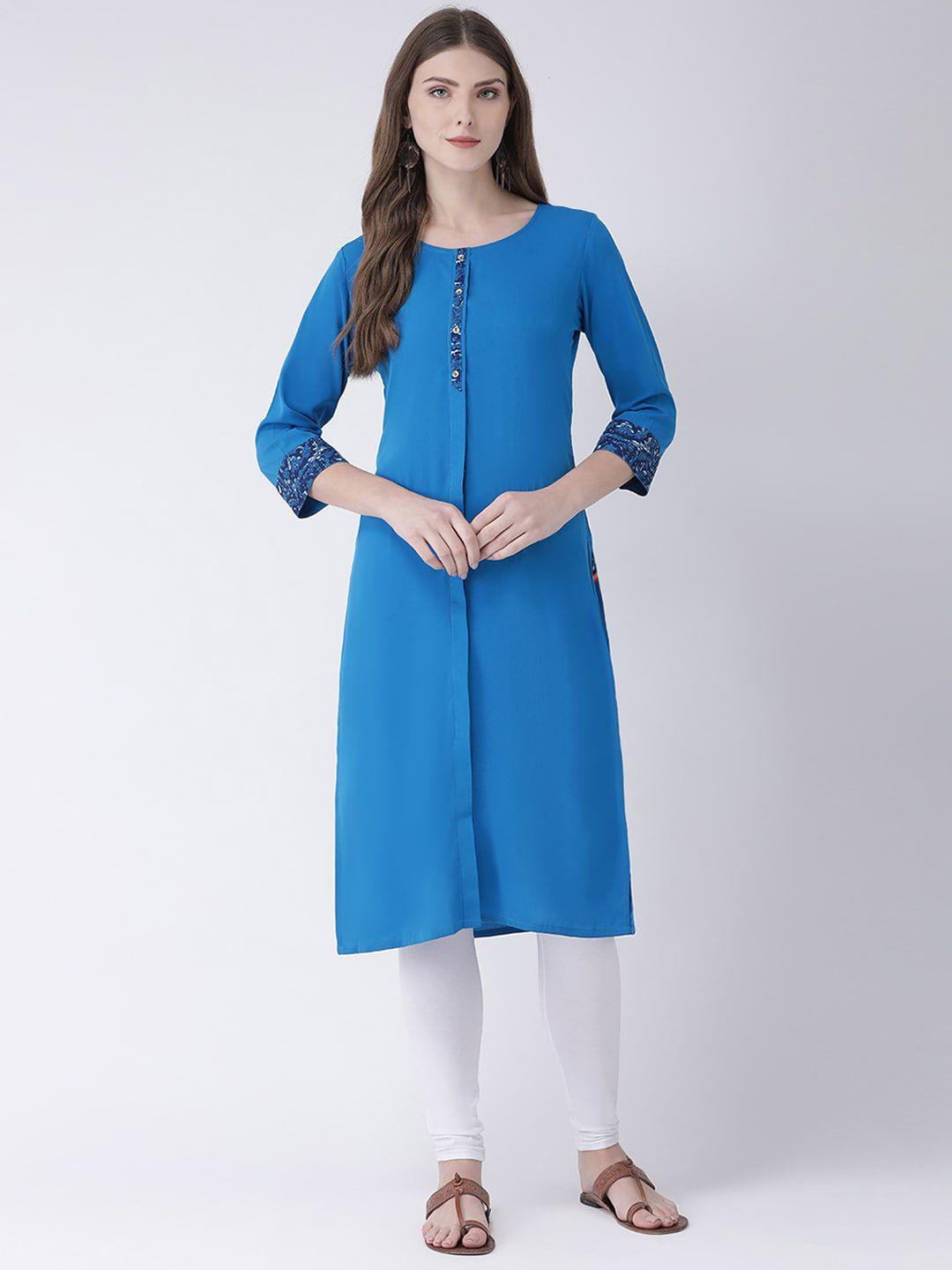 span women blue kurta