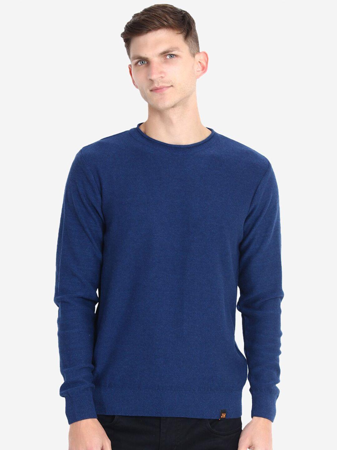 joe hazel men blue solid pullover