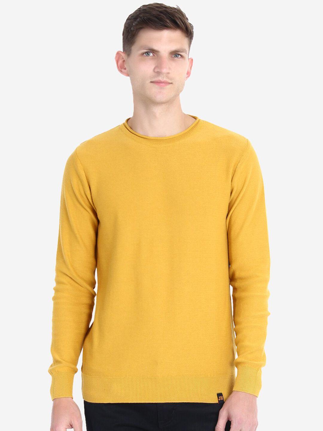 joe hazel men mustard cotton pullover