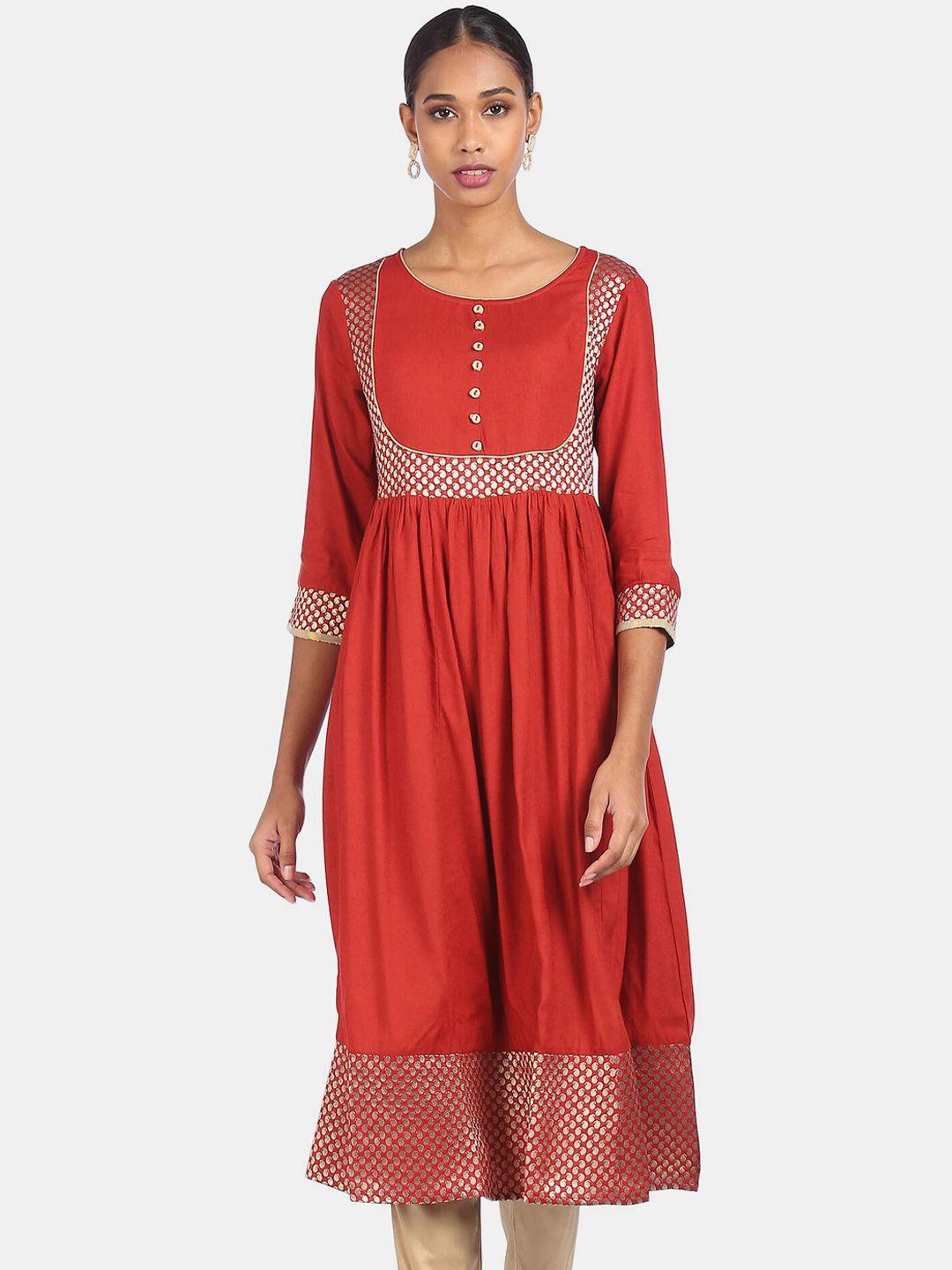 anahi women red kurta