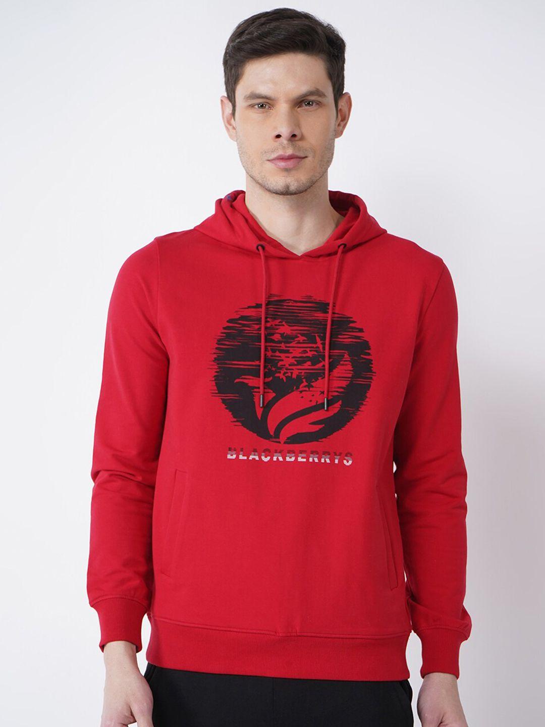 blackberrys men red printed sweatshirt