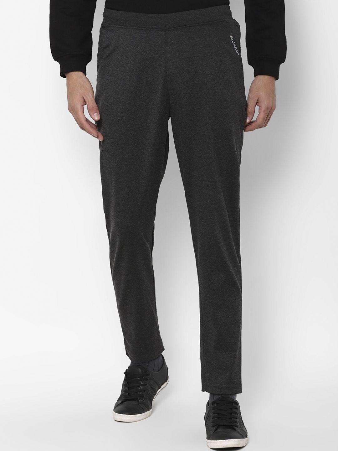 allen solly men grey solid cotton track pants