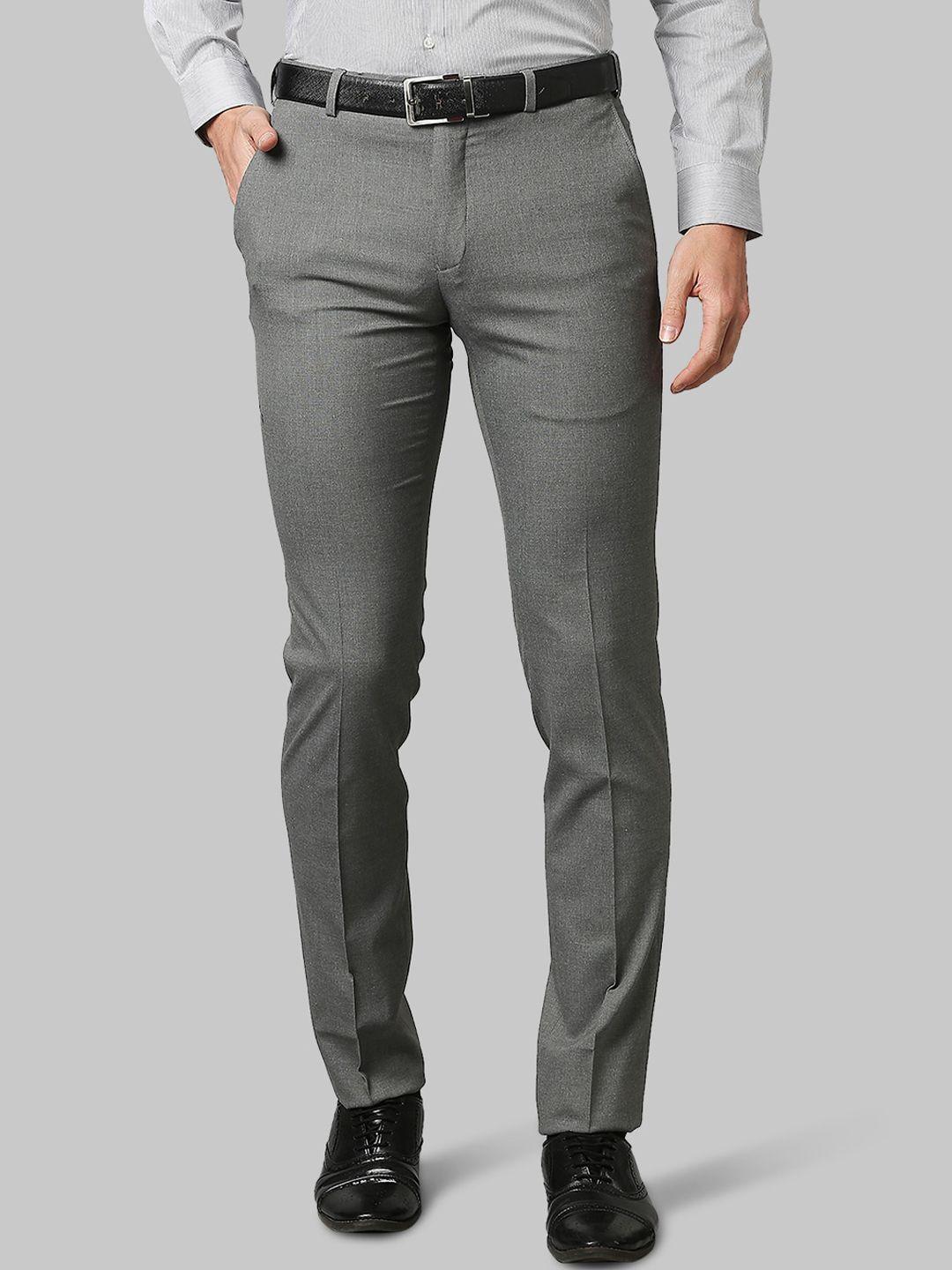 raymond men grey slim fit trousers